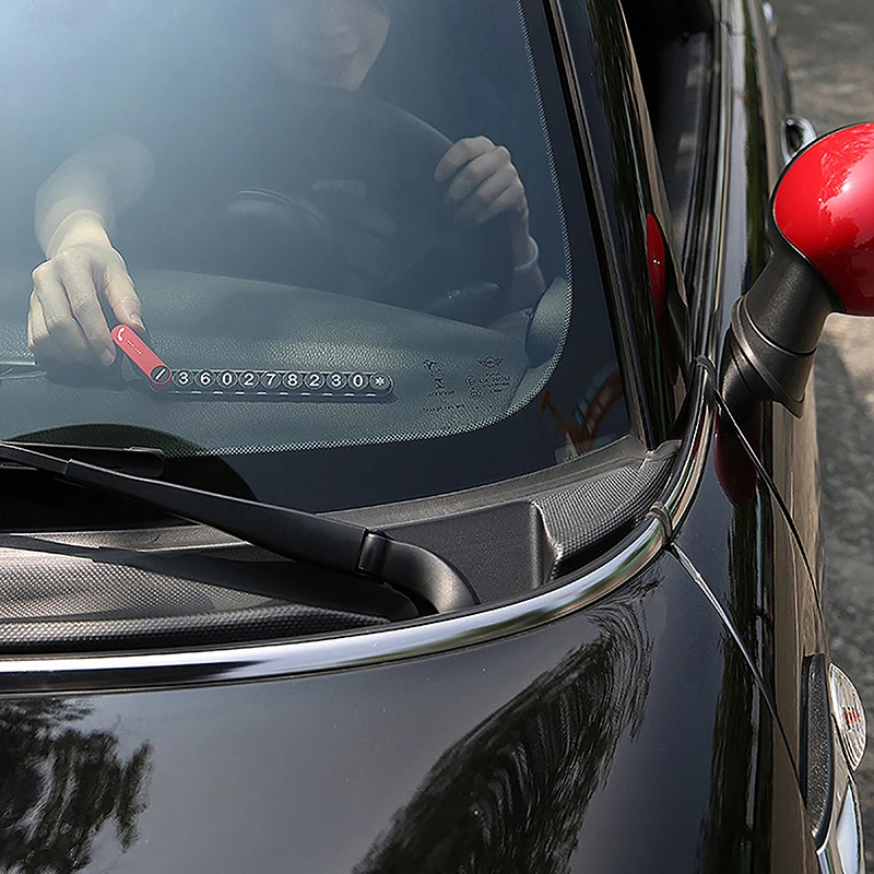 Placa de matrícula de estacionamiento temporal para coche, 1 piezas, estilo de coche, tarjeta de número de teléfono, pegatina de coche, accesorios creativos para Interior de coche