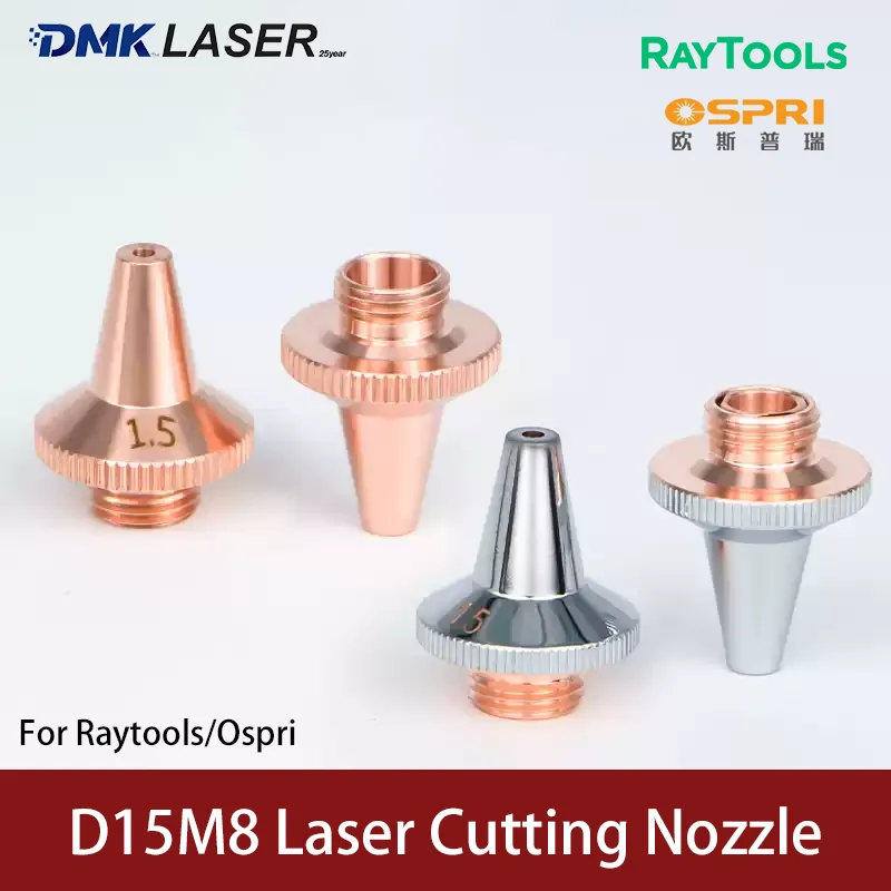 D15 M8 H19 3D Laser Cutting Nozzle High Speed High Power Chrome Plating For Raytools Ospri Bodor Tube Cutter Machine