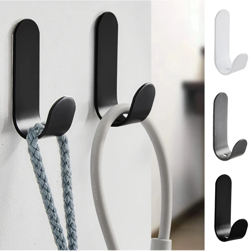1/2/5/10Pcs Strong Self-Adhesive J-Hook Waterproof Adhesive Hanging,Bathroom Towel Key Kitchen