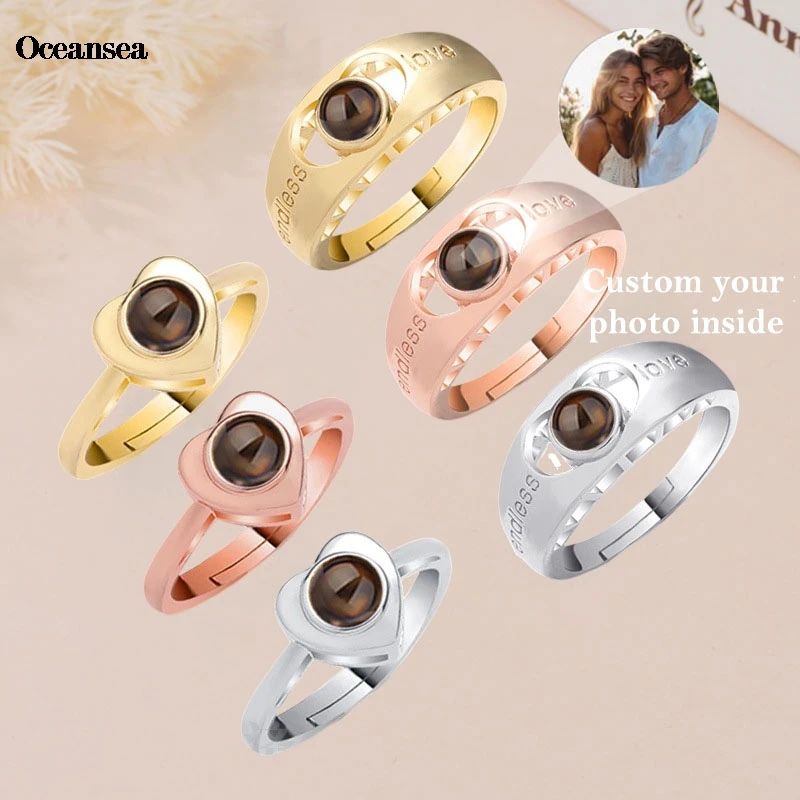 

2 шт./компл. фото проекционное кольцо собака кошка лапа кулон ювелирные изделия на память подарок дропшиппинг персонализированное фото кольцо ювелирные изделия