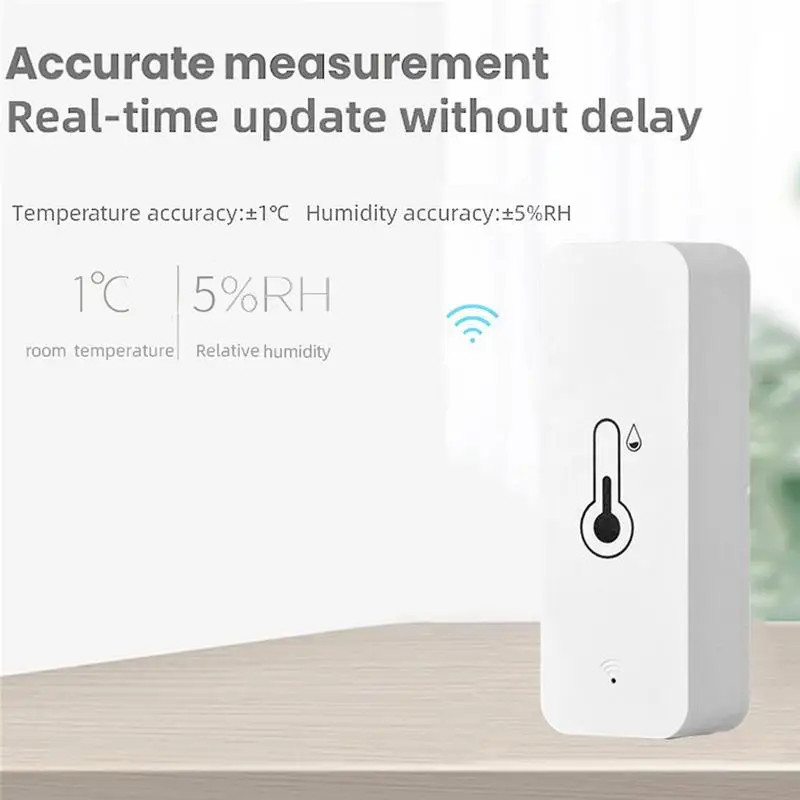 WiFi Temperature And Humidity Sensor Mini Smart Intelligent Linkage APP Remote Control Notification Alert Home Assistant