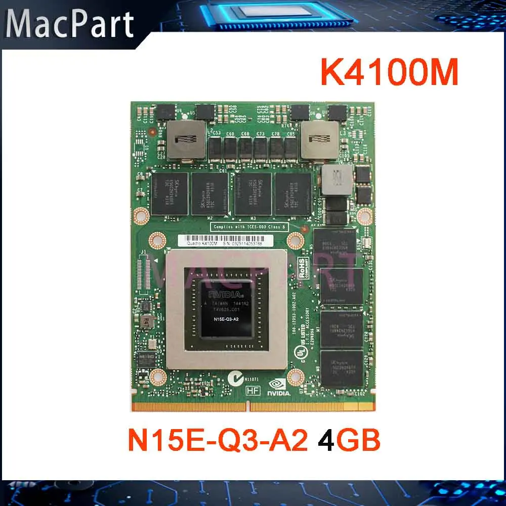 Placa Gráfica Quadro Suporte x para Dell hp Apple Imac A1312 27 Polegada K4100 K4100m Gddr5 4gb N15e-q3-a2 2011 Ano