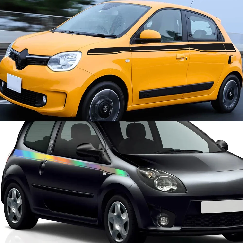Autocollant auto-adhésif imperméable pour lignes de taille de voiture, pour Renault Twingo 3-5 portes, rayures de Sport de course, accessoires de décoration de carrosserie automobile