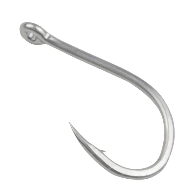 

50pcs 4X Carbon Steel Hooks Extra Large Ringed Eye Iseama Hooks Reinforced Offset Bent Point Hooks Saltwater Cod Giant Sturgeon