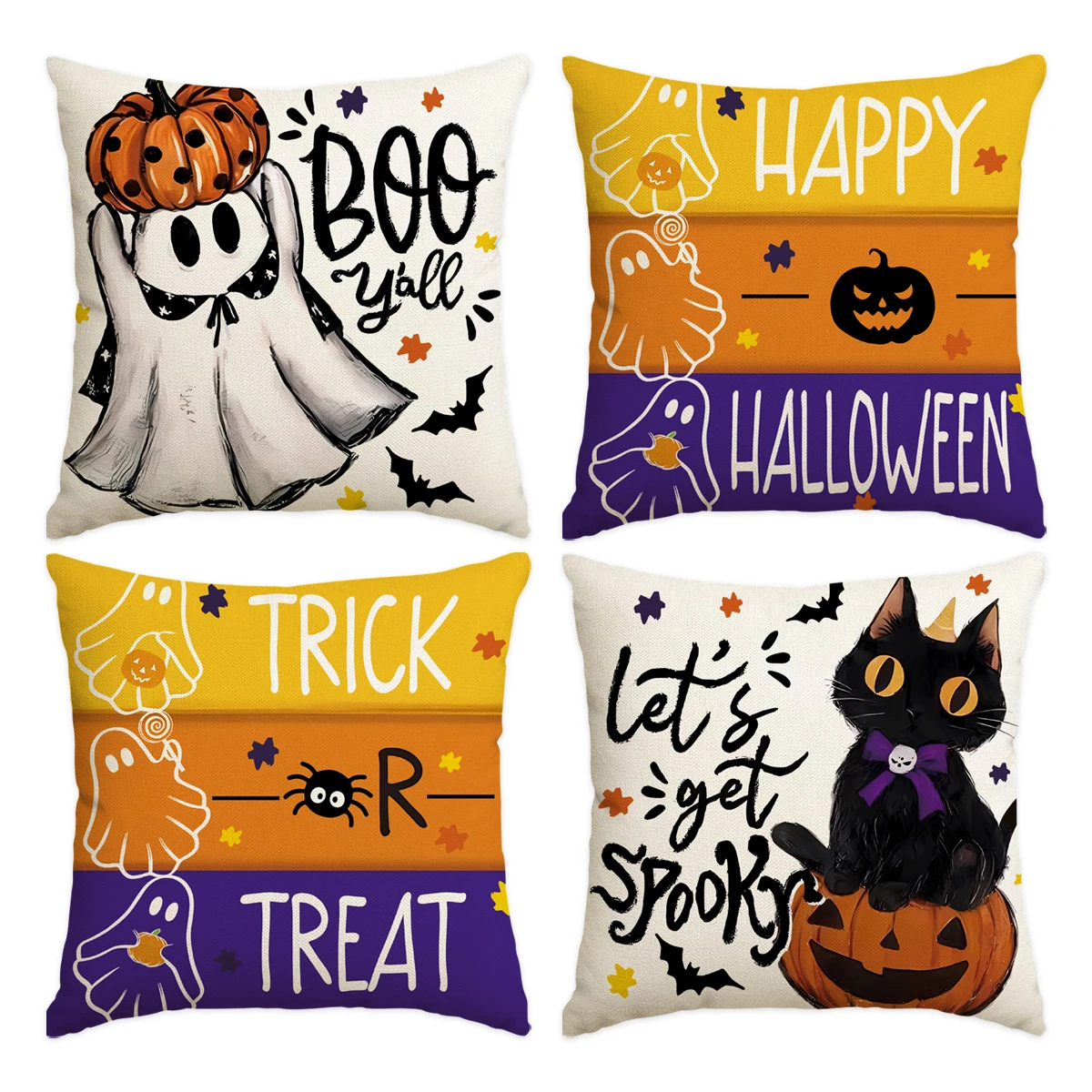 

1/4pcs Halloween pillowcase, Halloween ghost pumpkin cushion cover, corative sofa, living room, bedroom cushion cover