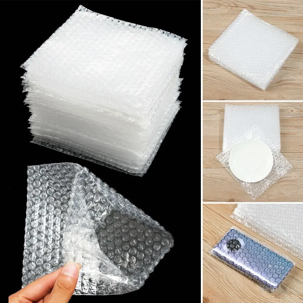 50 Stück Kunststoff-Doppelfolien-Polsterhüllen, weiße Luftpolstertaschen, Schaumstoff-Verpackungsbeutel, Schutzfolie, stoßfeste Verpackung