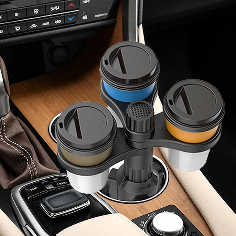 موسع حامل أكواب السيارة 3 في 1 قابل للتعديل مع قاعدة دعم دوران 360 درجة للمشروبات والزجاجات #1