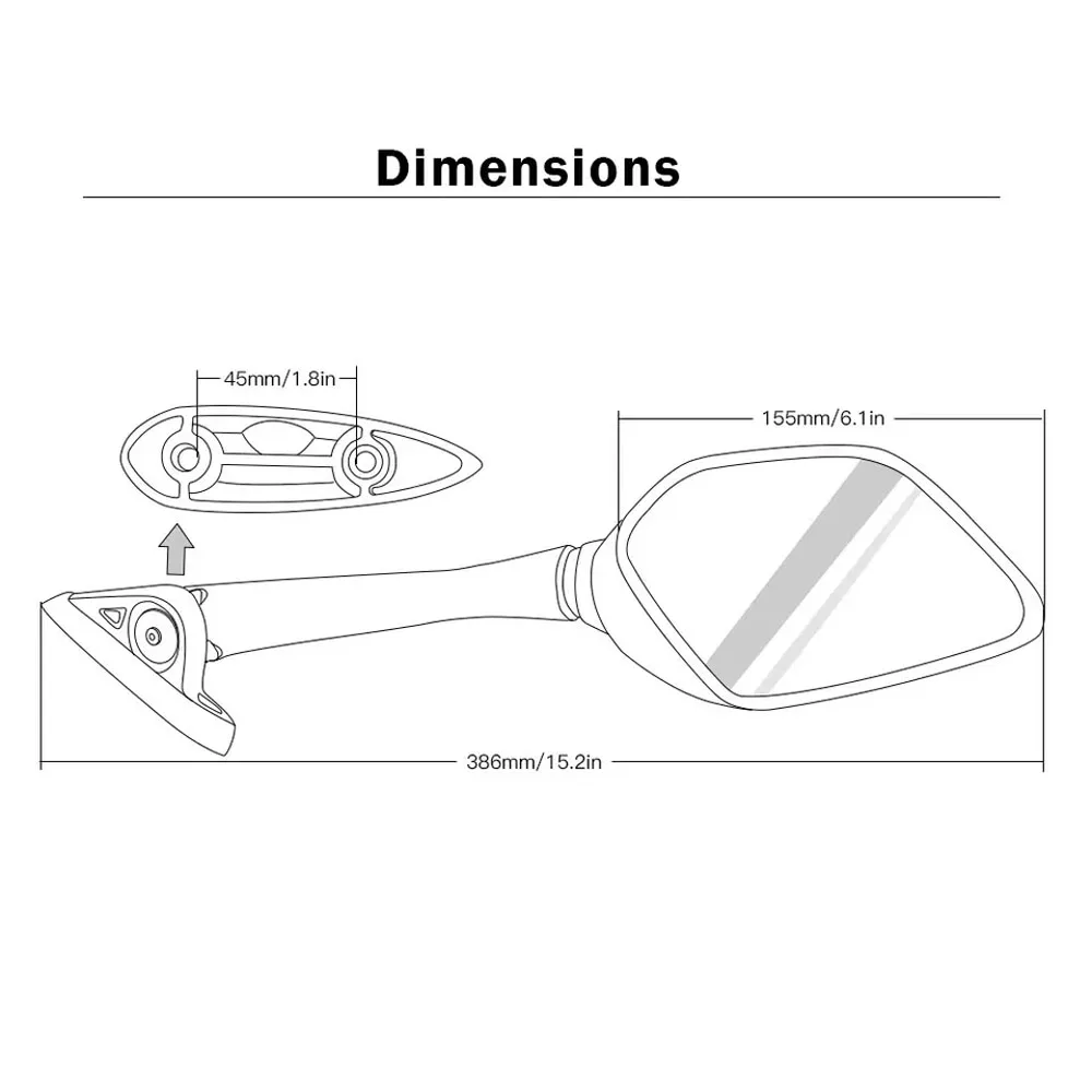 Motorcycle Side Rear view Mirror Blind Spot Rearview Mirrors For YZF R3 2015-2017 R25 2014-2016 YZF-R3 YZF-R25