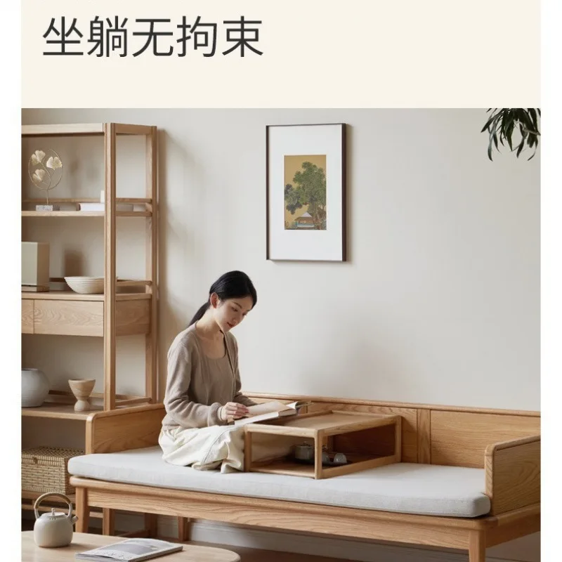 Solid  North American cherry wood sofa bed household small apartment multi-functional new Chinese sofa collapse