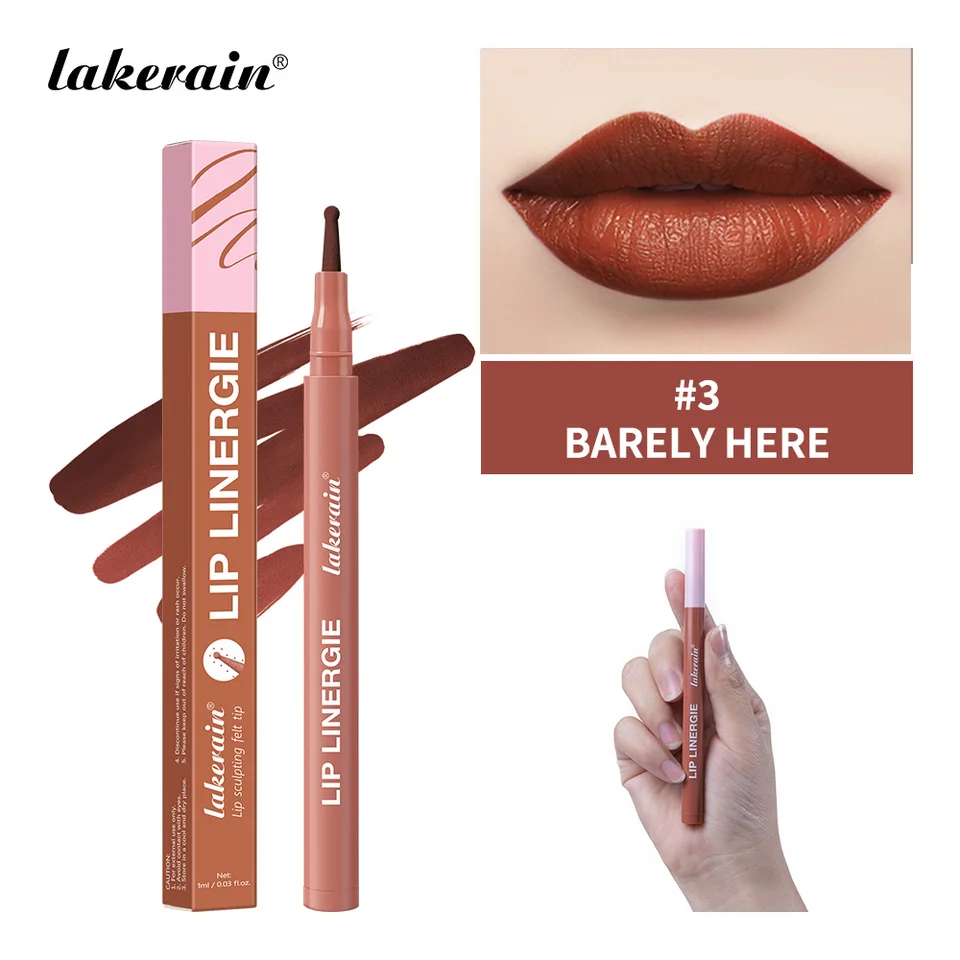2-in-1 Lip Contour Lip Stain Pen Smudge-proof Non-stick Cup Moisturizing Lip Makeup Cosmetic Dual-Sided Tip Lip Stain & Liner, image 18