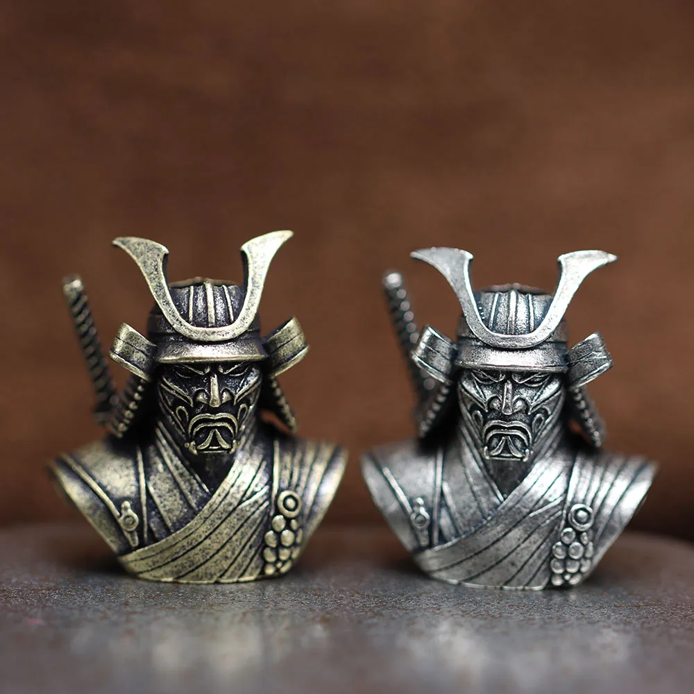 Pingente de Faca de Latão de Guerreiro Samurai Japonês para Pulseira de Paracord Trançada DIY, Acessório EDC, Ferramenta para Exterior e Charm para Pendurar
