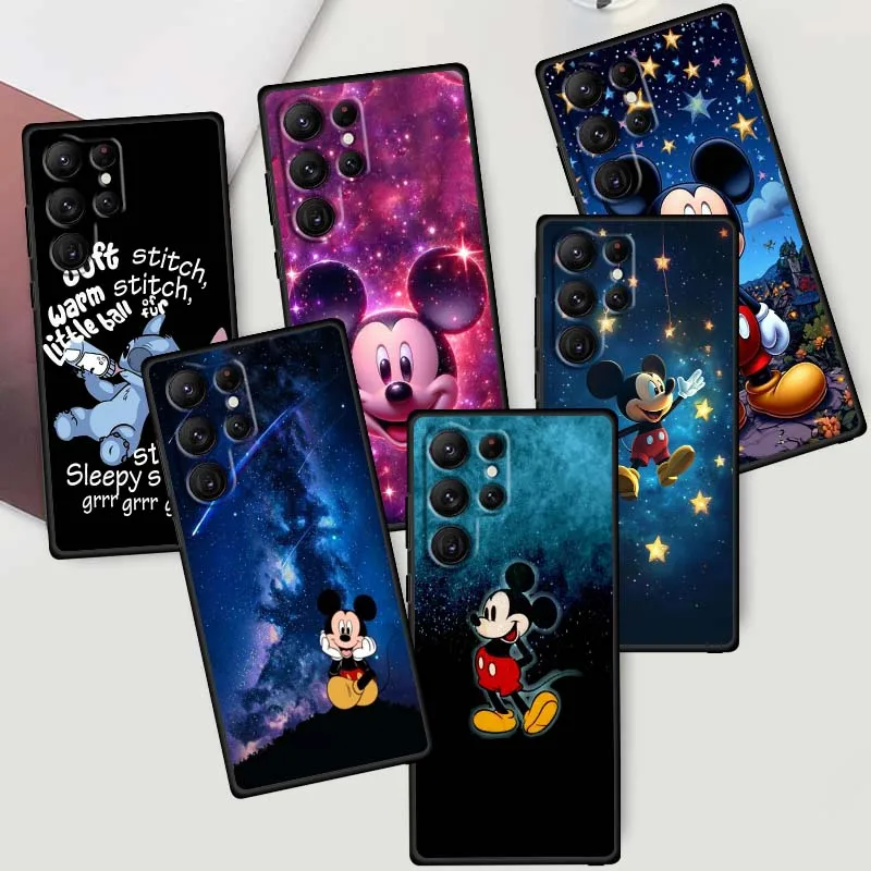 

Cool Mickey Minne Popular Art Phone Case For Samsung Galaxy S25 S24 S23 S22 S21 S20 S10 Ultra Plus FE 5G Black Soft TPU Cover
