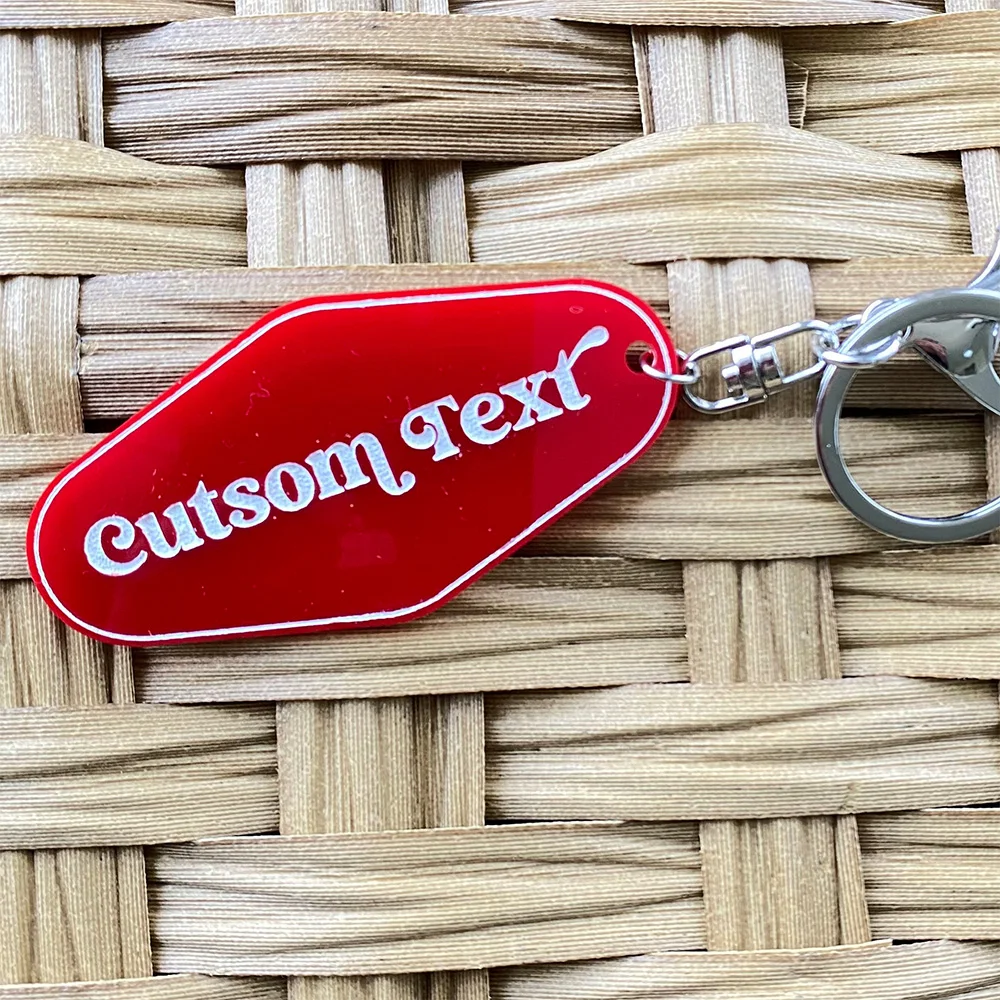 Customize an acrylic winter and autumn key, a custom retro motel keychain, acrylic retro key ring, a gift for friends, a cute mo