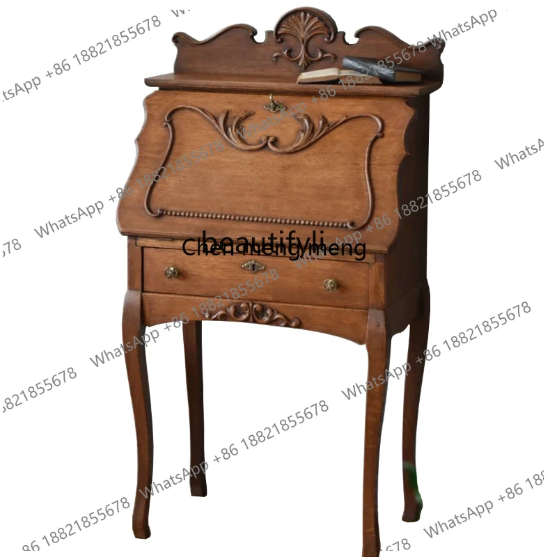New arrive French retro solid wood dressing cabinet  integrated bedroom  dressing table  advanced feeling  ancient style