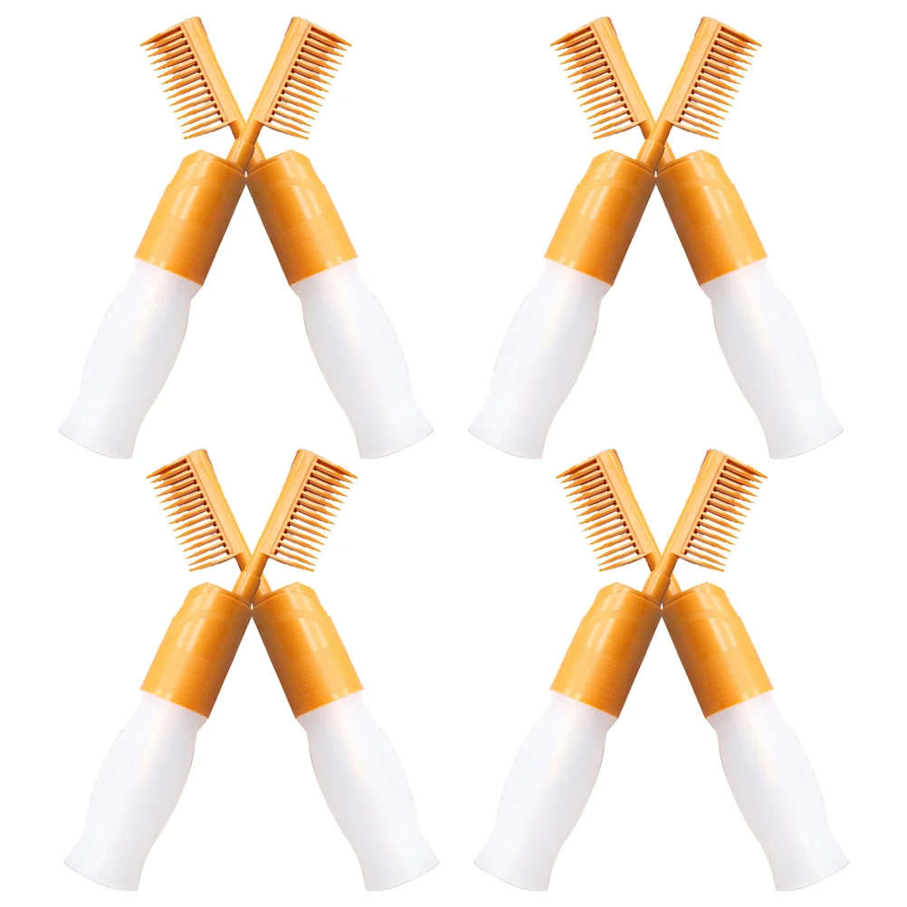 

8 шт., набор расчесок для бутылок с аппликатором для краски волос, эргономичный дизайн для точного нанесения краски, портативные многоразовые бутылки для кожи головы