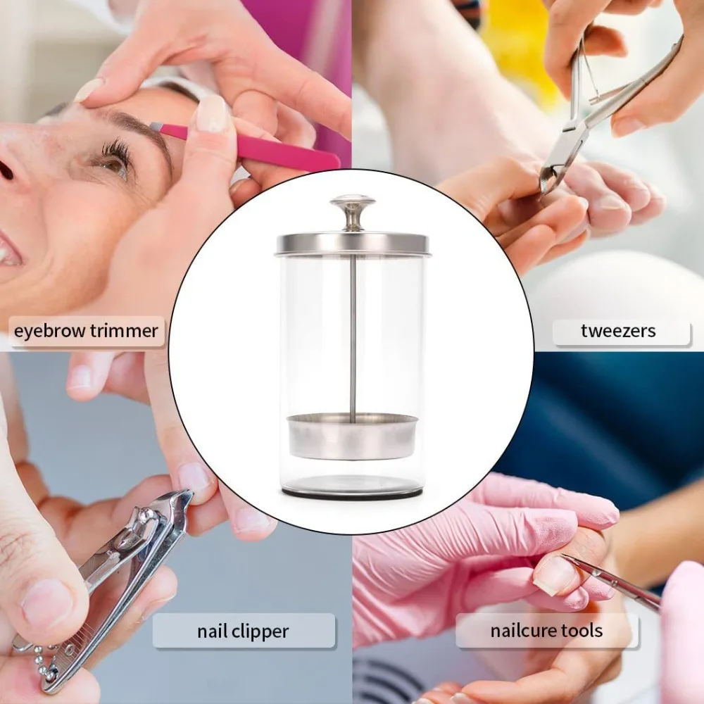 

Hairdressing Barber Disinfectant Jar Professional Nail Tool Comb Sterilization Tank Sterilize Bottle Cleaning