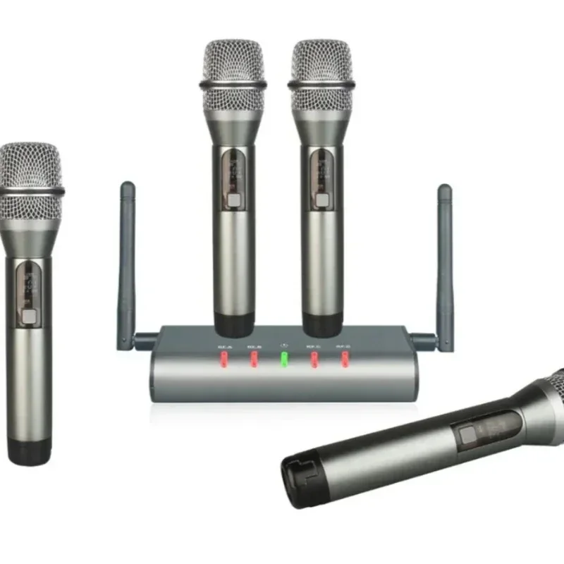One to four wireless microphone family KTV stage performance wedding host UHF microphone U-F4600