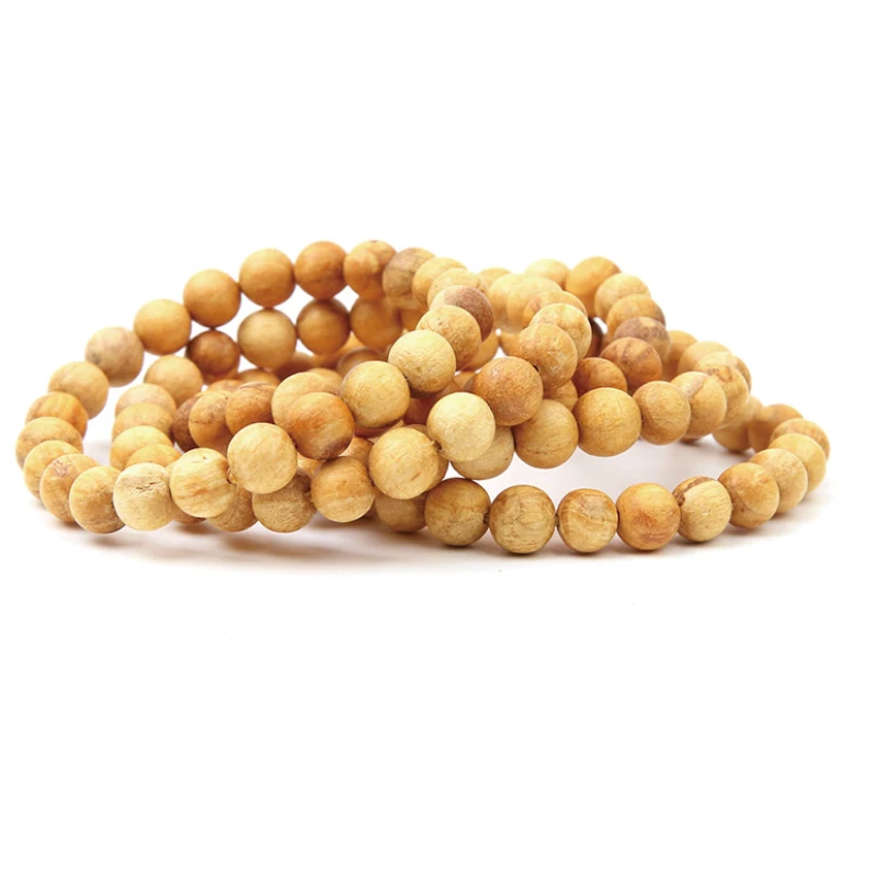 New 8mm Palo Santo Bracelet Round Beads Hand Chain Strong Fragrance Energy Holy Wood For Cleansing Meditation 7 Chakra Gift