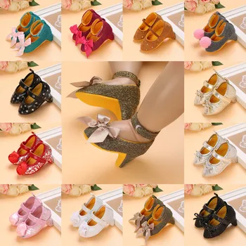 Chaussures à talons hauts pour nouveau-né fille, nœud de princesse, premier anniversaire, accessoires photo, mode 2023