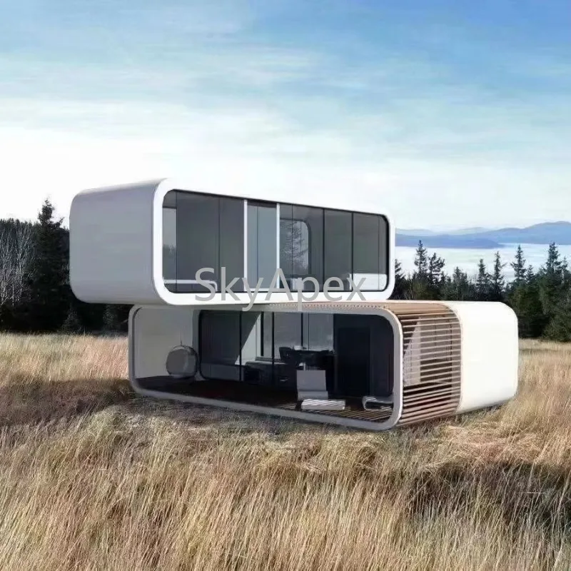 تخصيص فاخر وحدات المحمولة المنقولة فندق أبل المقصورة الحاويات هيكل الصلب الجاهزة منزل مقاوم للماء Fireproo