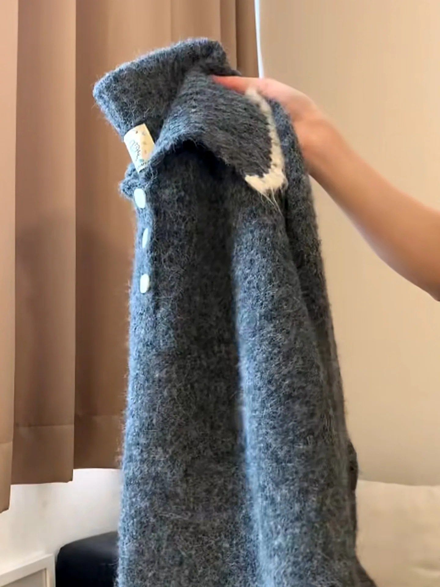 Jersey Retro con cuello de muñeca para mujer, suéter de punto suave y acogedor para otoño e invierno, Top informal Sle Regular Fit Long Sve