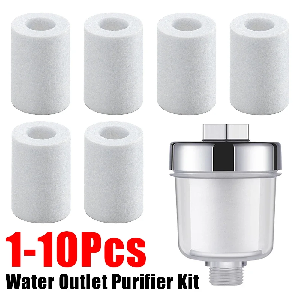 

Water Outlet Purifier Kit Universal Faucet Filter Bathroom Shower Filter for Hard Water High Density Filtration PP Cotton