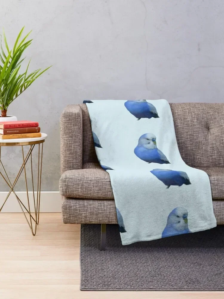 Blue Budgie Parakeet Lovers Design Throw Blanket Thins Bed covers Blankets