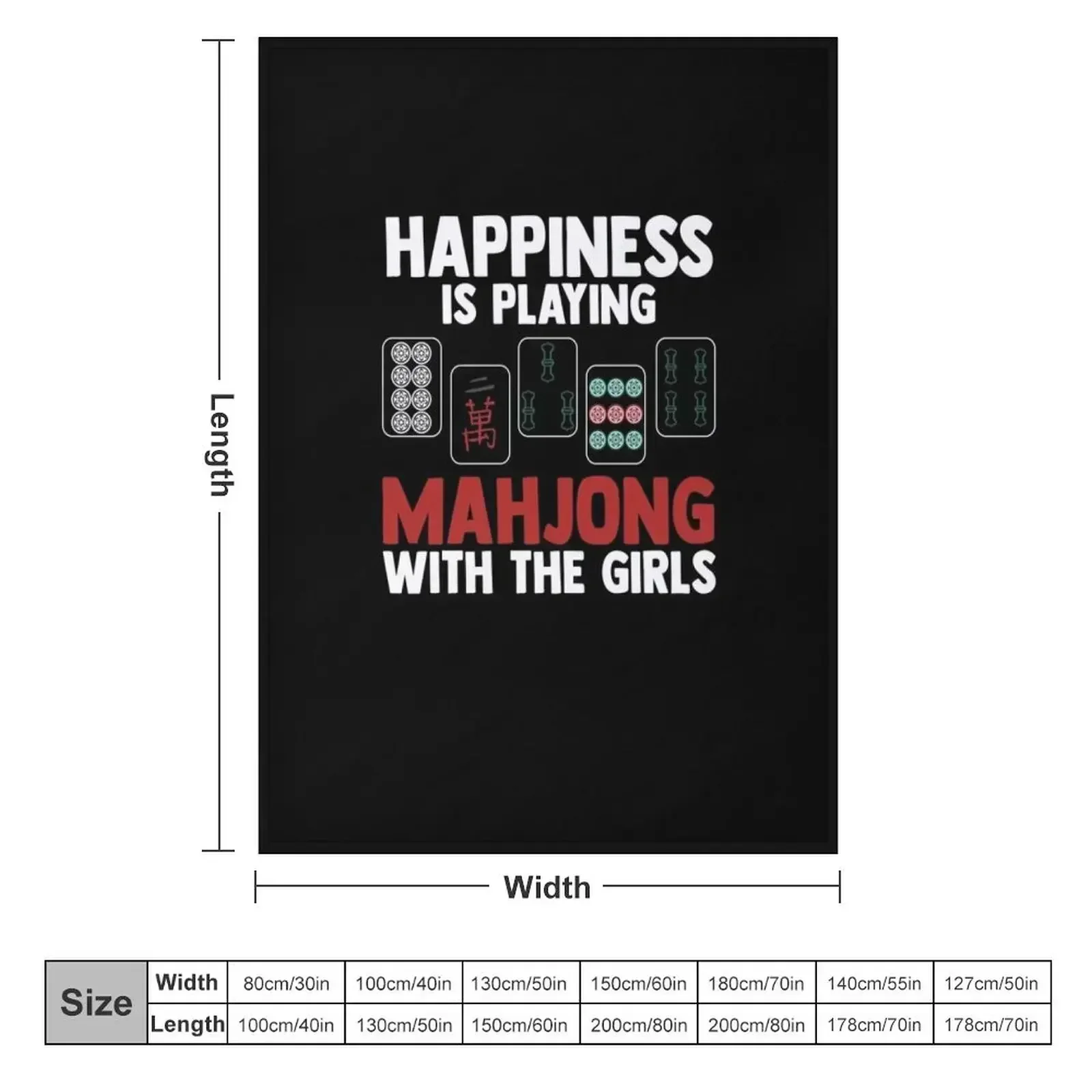 Happiness Is Playing Mahjong With The Girls Mahjong Player Throw Blanket Blankets For Bed for sofa Decorative Beds Blankets