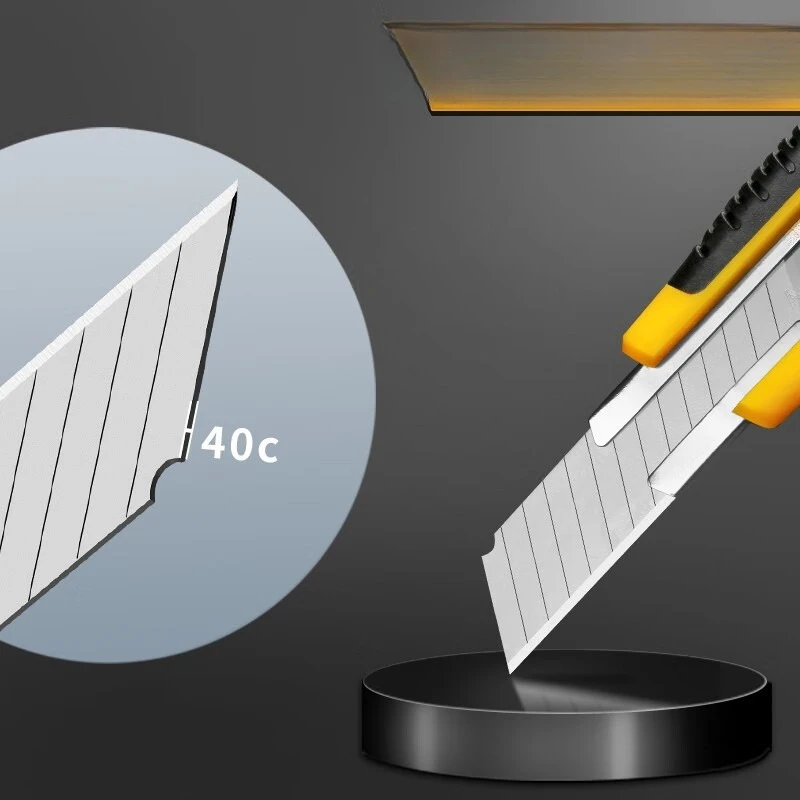 سكين حرفي، قاطع ورق كبير من الفولاذ المقاوم للصدأ، سكين ورق حائط صناعي سميك، سكين أدوات، سكين سريع #3