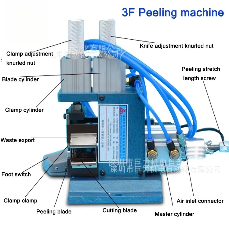 Pelapatate pneumatico elettrico 3F Cavo automatico e spelafili manuale per tagliare l'imballaggio spelafili