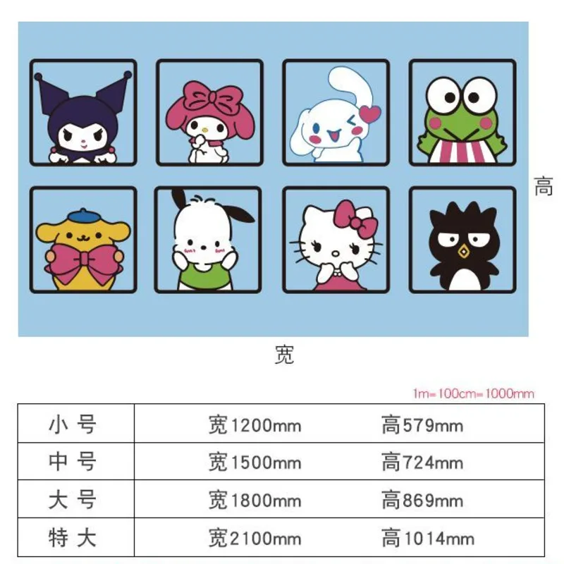 Fai da te auto-assemblaggio Cartoon Sanrio adesivo da parete in acrilico Hello Kitty Melody Kuromi Cinnamoroll Wall Sticker Kids Room Wall Decor