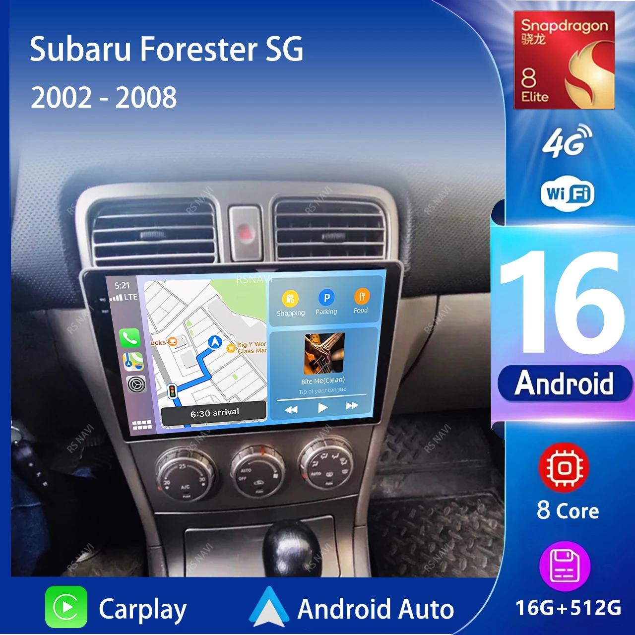 

Android 16 Carplay Auto 2K Screen Car Radio Multimedia Player For Subaru Forester SG 2002 - 2008 DSP Autoradio Stereo Head Unit