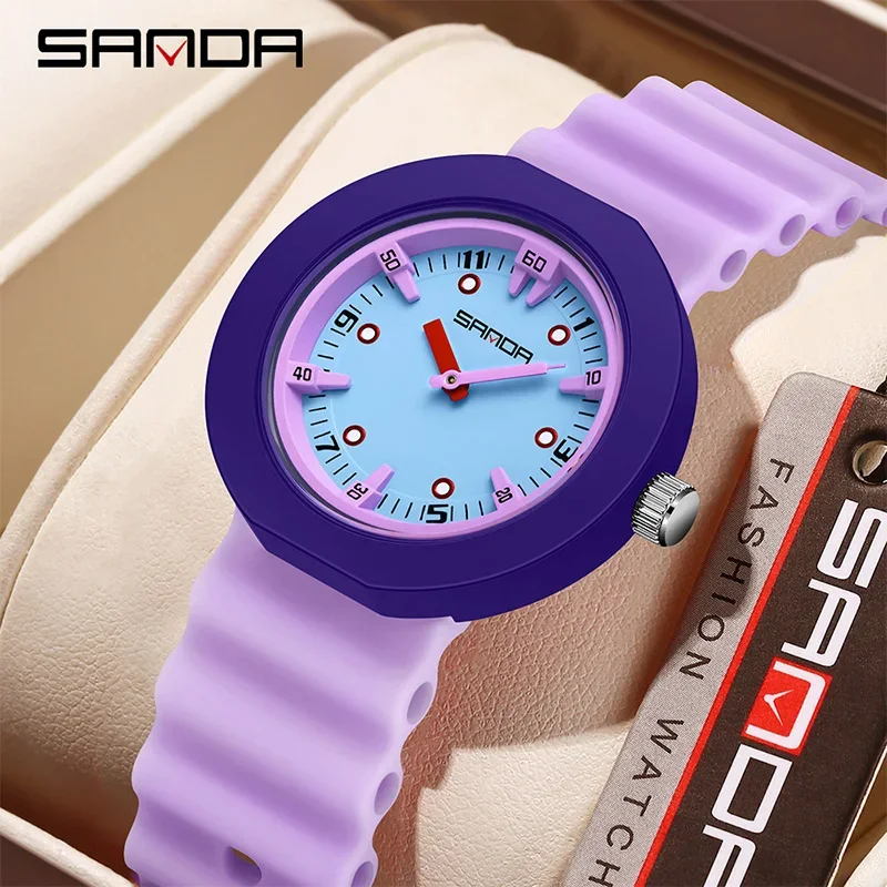 

SANDA модные детские часы силиконовый ремешок с мультяшной шкалой спортивные удобные водонепроницаемые качественные кварцевые часы для мальчиков и девочек для мужчин