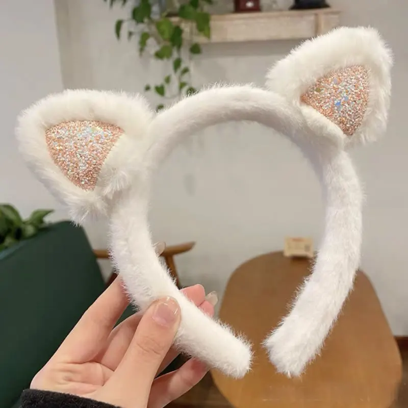 5pcs Girl Women Cute Cat Ear Plush Headband