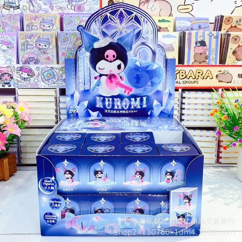 

8 шт. оригинальные Sanrio Kuromi Streamer Crystal Temple серии микро студенческие изысканные настольные украшения с пылесборником слепая коробка подарок