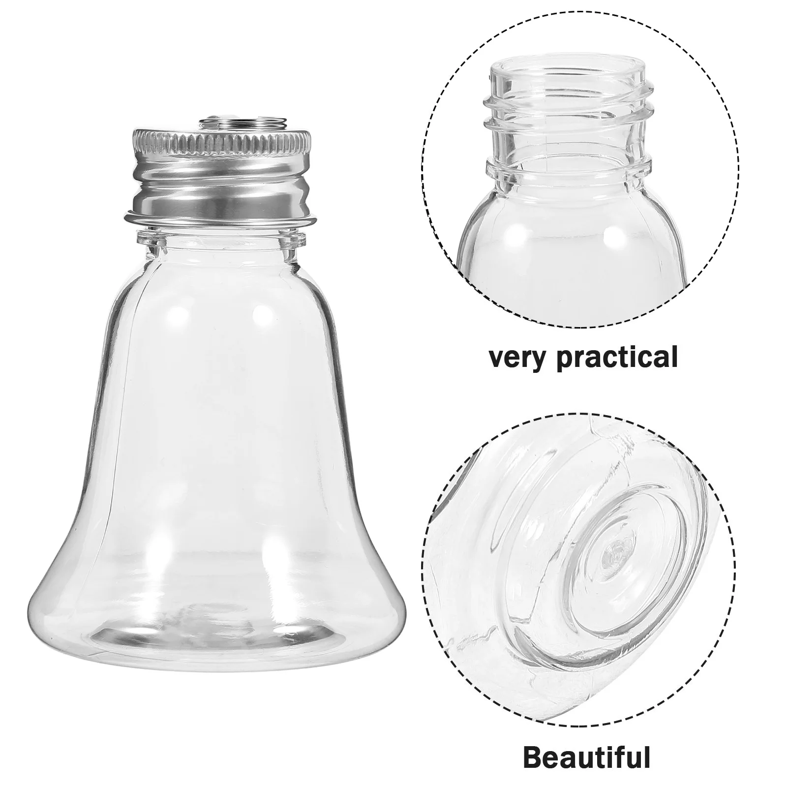 

10pcs Christmas Tree Decoration Bottle Fillable Ornaments For Candy Juice Milk Tea Portable Storage Containers Empty Beverage