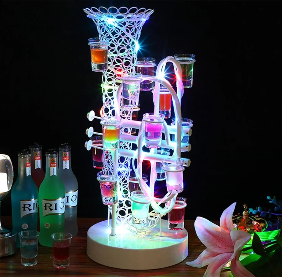 

Creative Saxophone Bar KTV LED Cocktail Glass Holder Bullet Glass Wine holder Led Shot Glass Wine Rack For Nightclub Party