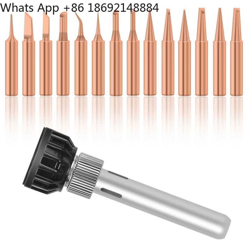15 pieces pure copper soldering iron head set 900M-T-I, B, K, 1.2D, 1.6D, 2.4D, 3.2D, 1/2/3 c