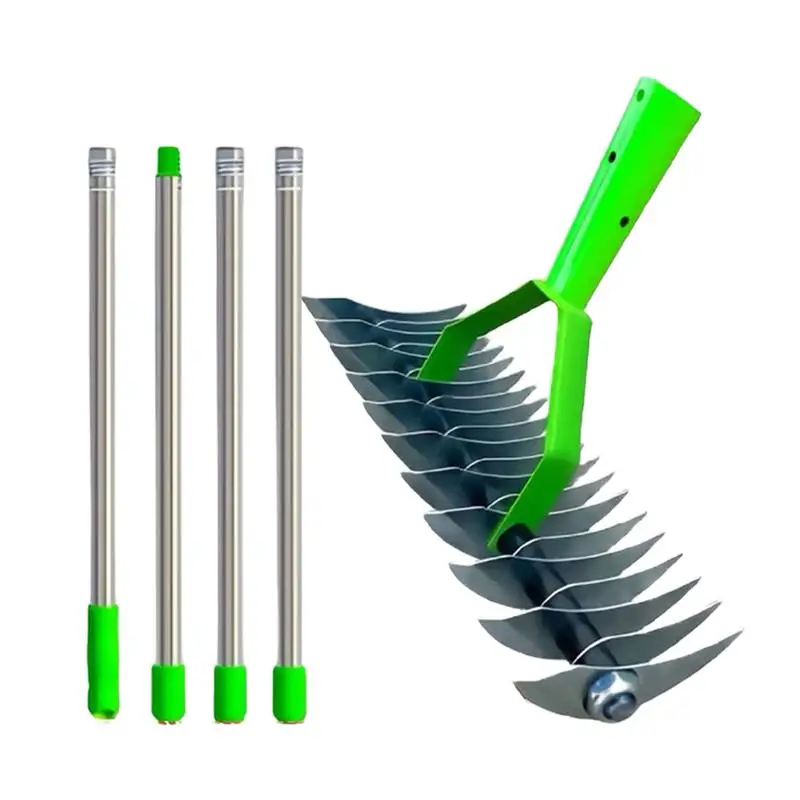 

Thatch Rake Stainless Steel Garden Soil Rake Easy To Assemble Thatching Cleaner Rake For Lawn Grass Weeding Seeding Gardening