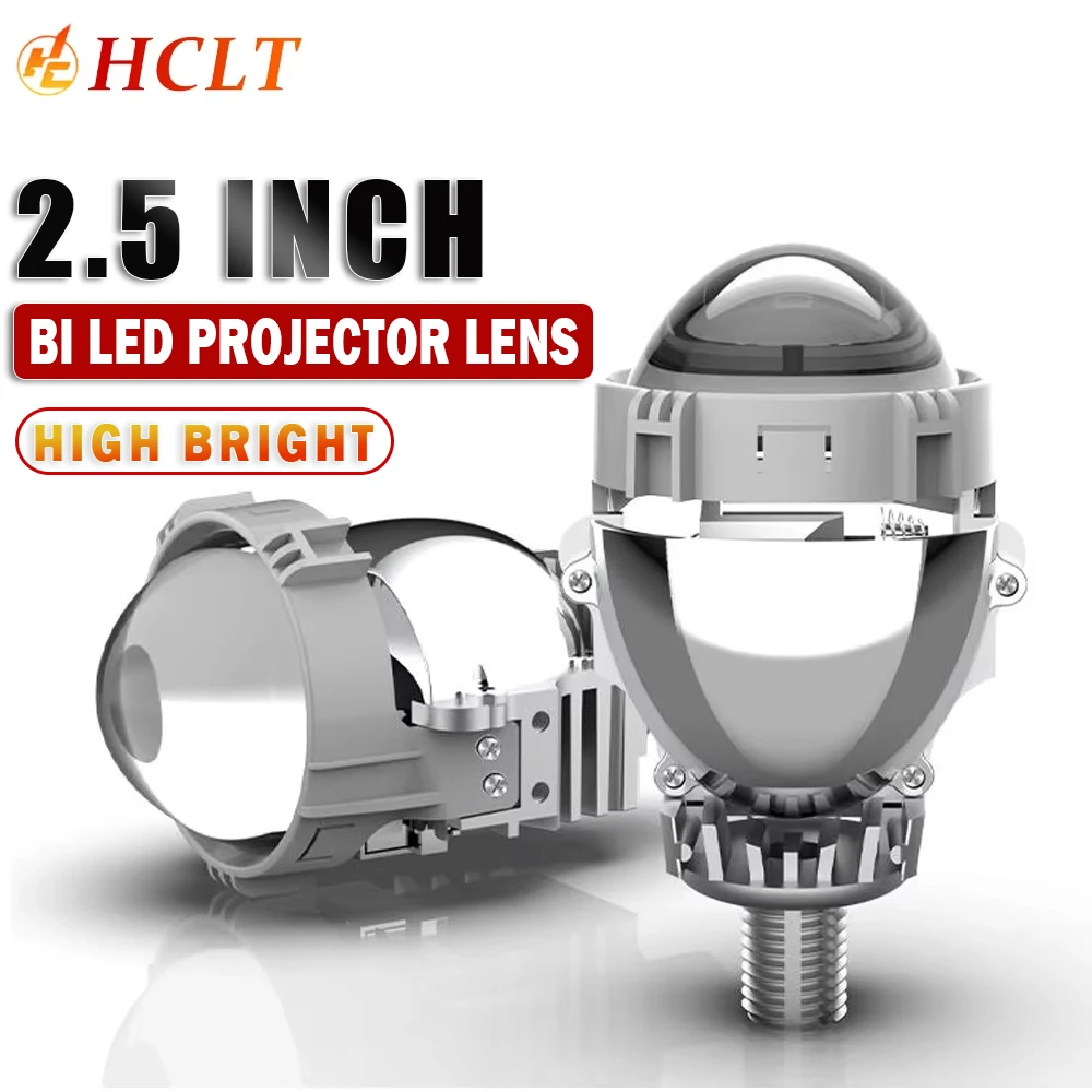 2.5 Inch Bi Led Projector Lens Headlight H4 H7 9005 9006 3R G5 Car Angel Eyes High Low Beam Retrofit Fit Auto Lamp with Shrouds