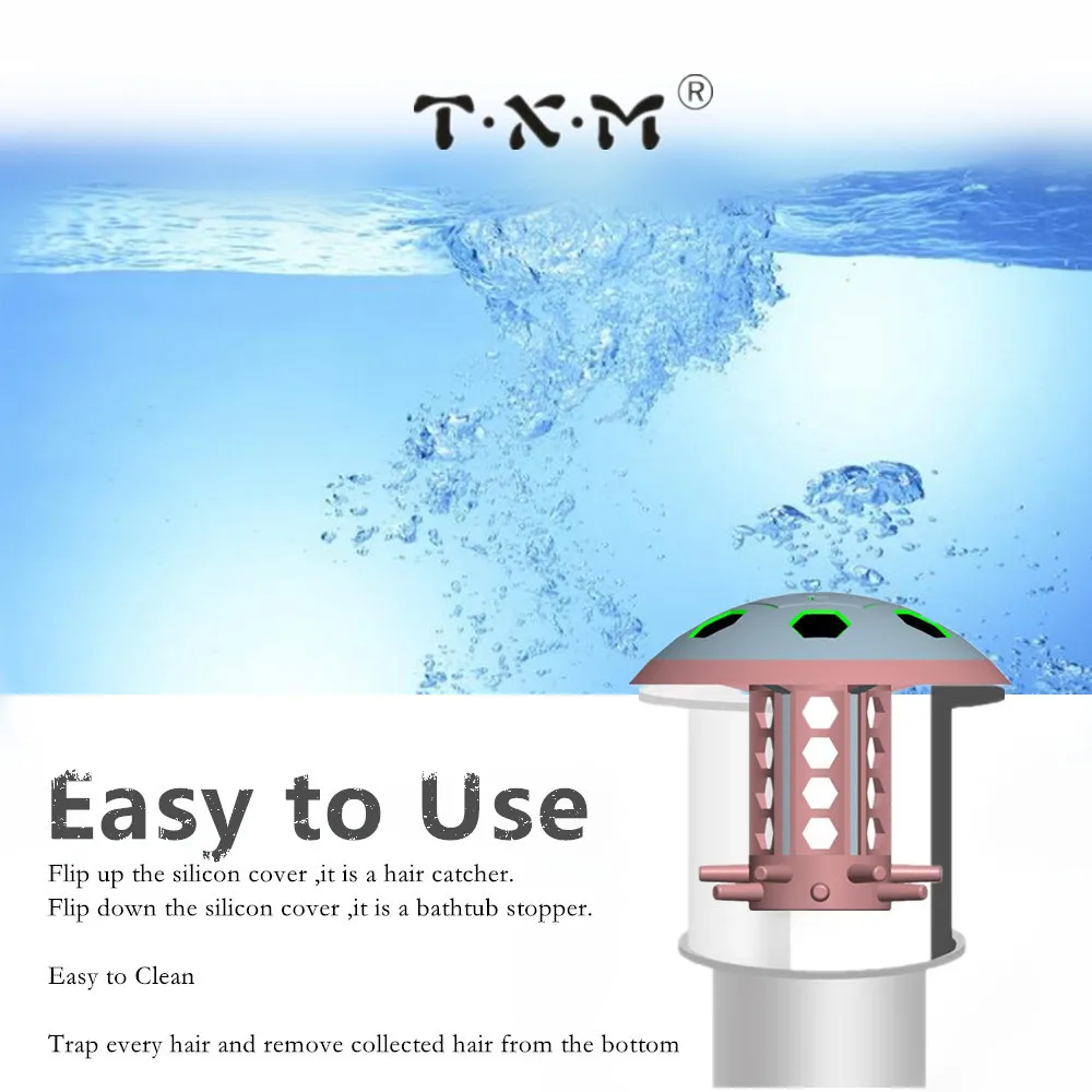 2/1 PACK TXM Drain Hair Catcher Bathtub/Sink Drain Hair Catcher,2 in 1 Bathtub Drain Protector for Shower