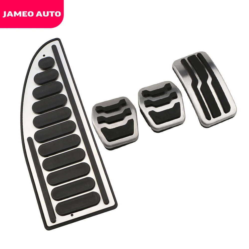 JameoAuto Car Accelerator Pedals Brake Pedal Set Covers Clutch Rest Foot Pedals Cover for Ford Focus 3 MK3 III 2012 - 2018 Parts