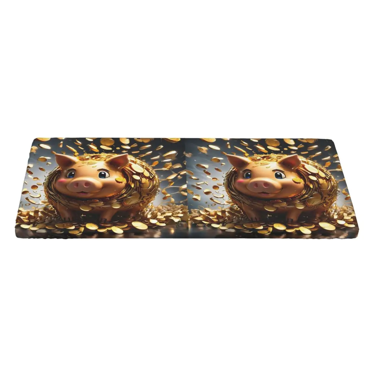 Gold Coins Flying Golden Piggybank Custom Rectangular Tablecloth Oilproof Table Cover for Festival Party Decorations Table Cloth