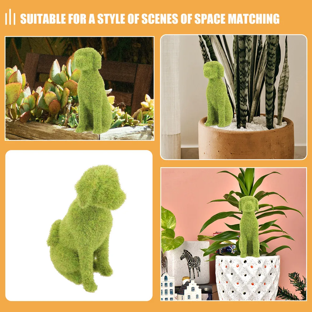 

2Pcs Simulation Animal Landscape Outdoor Garden Decoration Patio Yard Lawn Flocking Dog Decor Small Animal Ornament