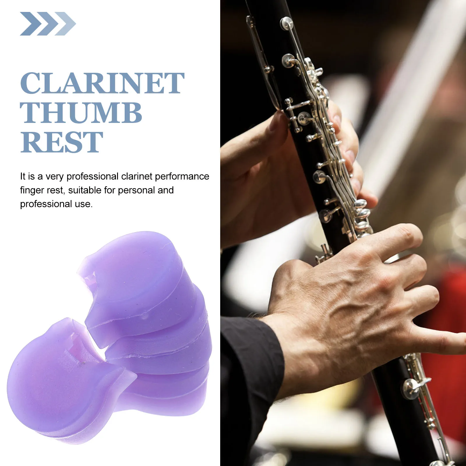 

4pcs Clarinet Thumb Rest Cushion Silicone Finger Support for Pain Relief Protector Most Clarinets Accessories Supplies