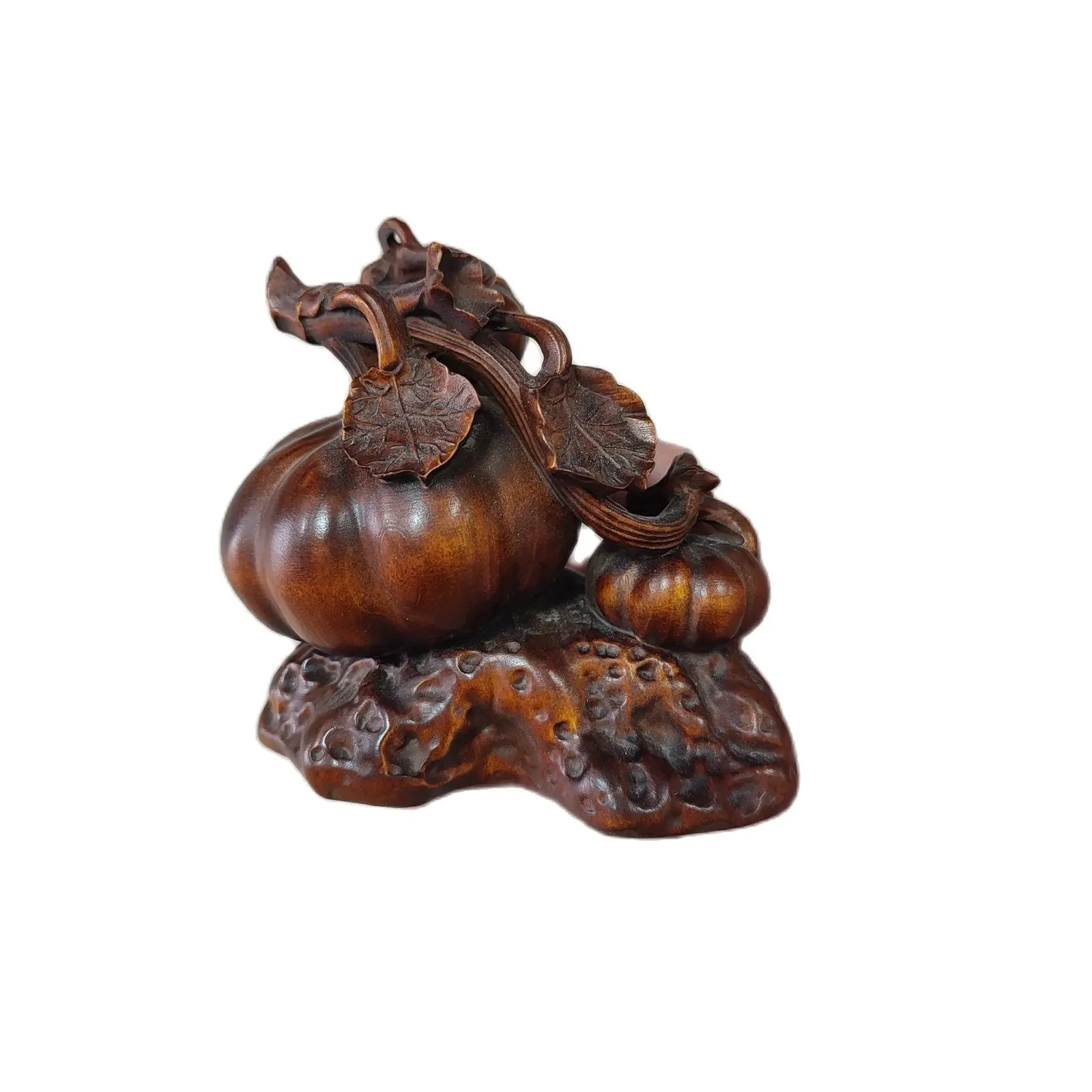 

Asian wood carving Wooden Brown interior Home decoration pumpkin on Thanksgiving Gift decorative sculpture home decor