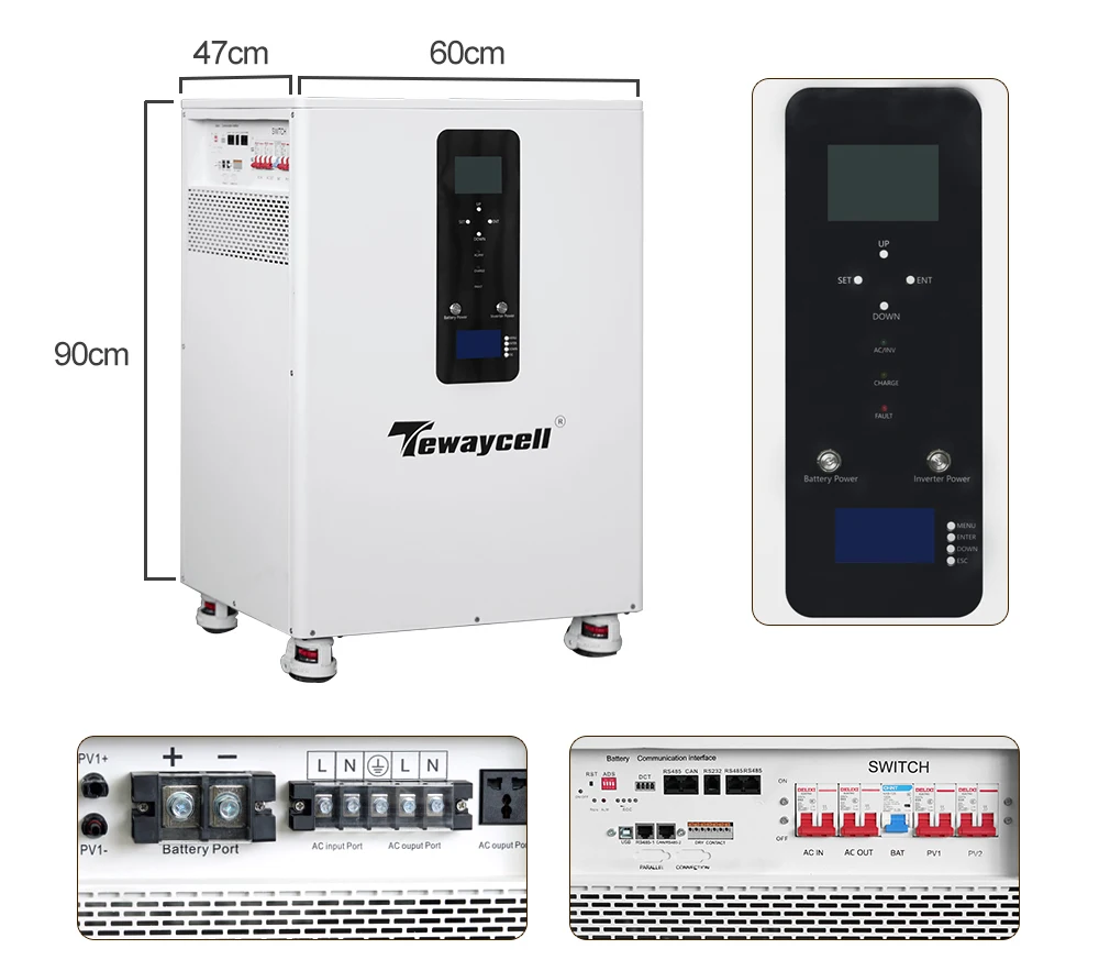 Tewaycell 20KWh All in One LiFePO4 Battery 10KWh 15KWh 48V 51.2V Built-in 10KW Inverter AC230V Home Solar System ESS NO Tax