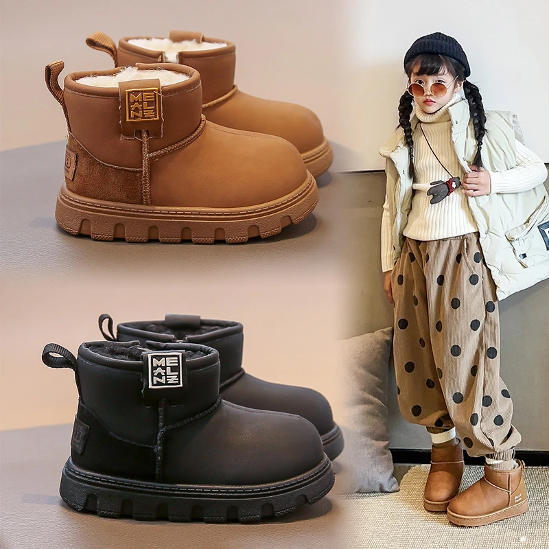 

Новинка 2024, зимние новые детские яркие кожаные зимние ботинки, детские ботинки, утепленная овчина, меховая детская модная обувь