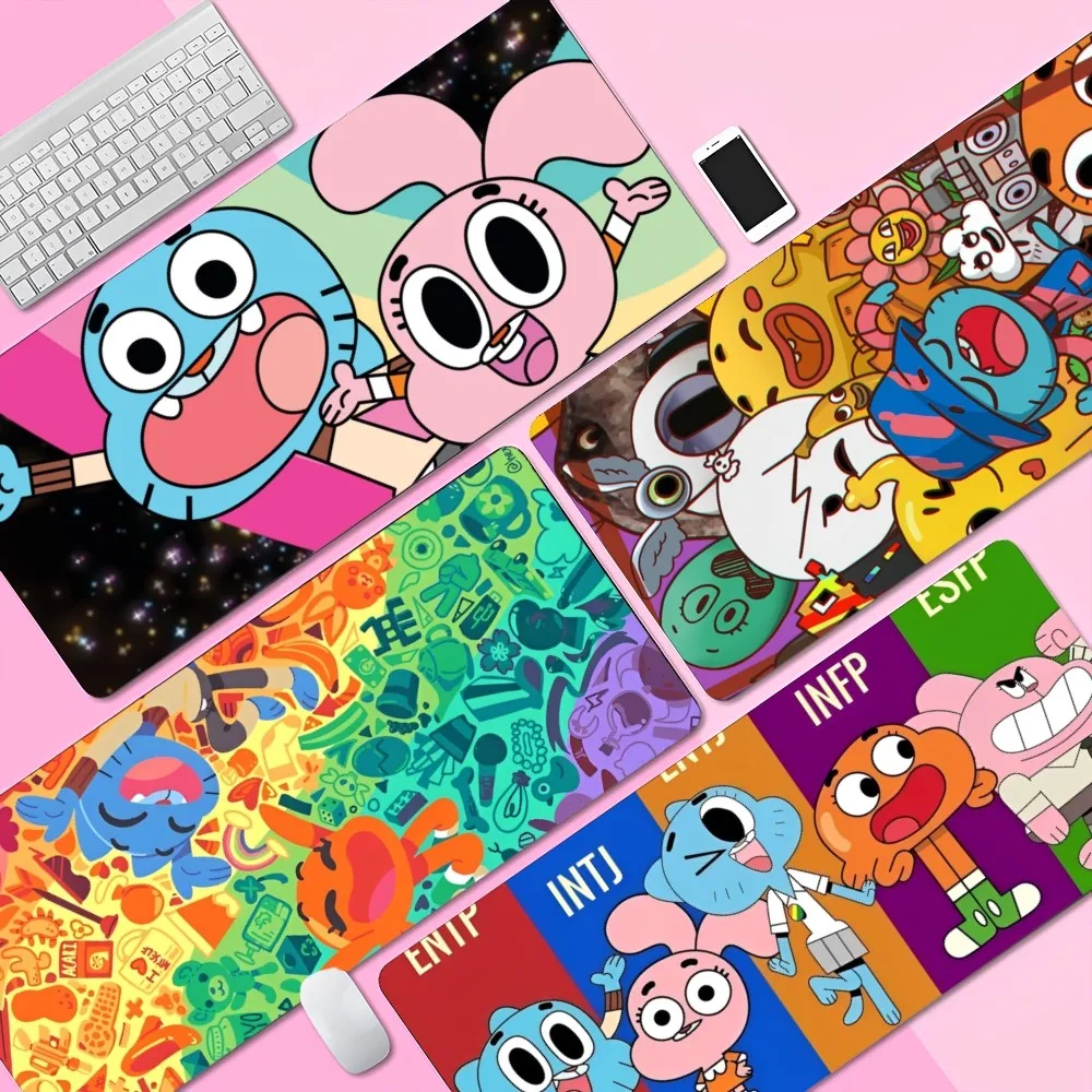 مدهش مضحك W-world Of Gumball كبير XXL الجدول حصيرة طالب ماوس ألعاب الكمبيوتر لوحة المفاتيح ألعاب الوسادة سطح المكتب حصيرة