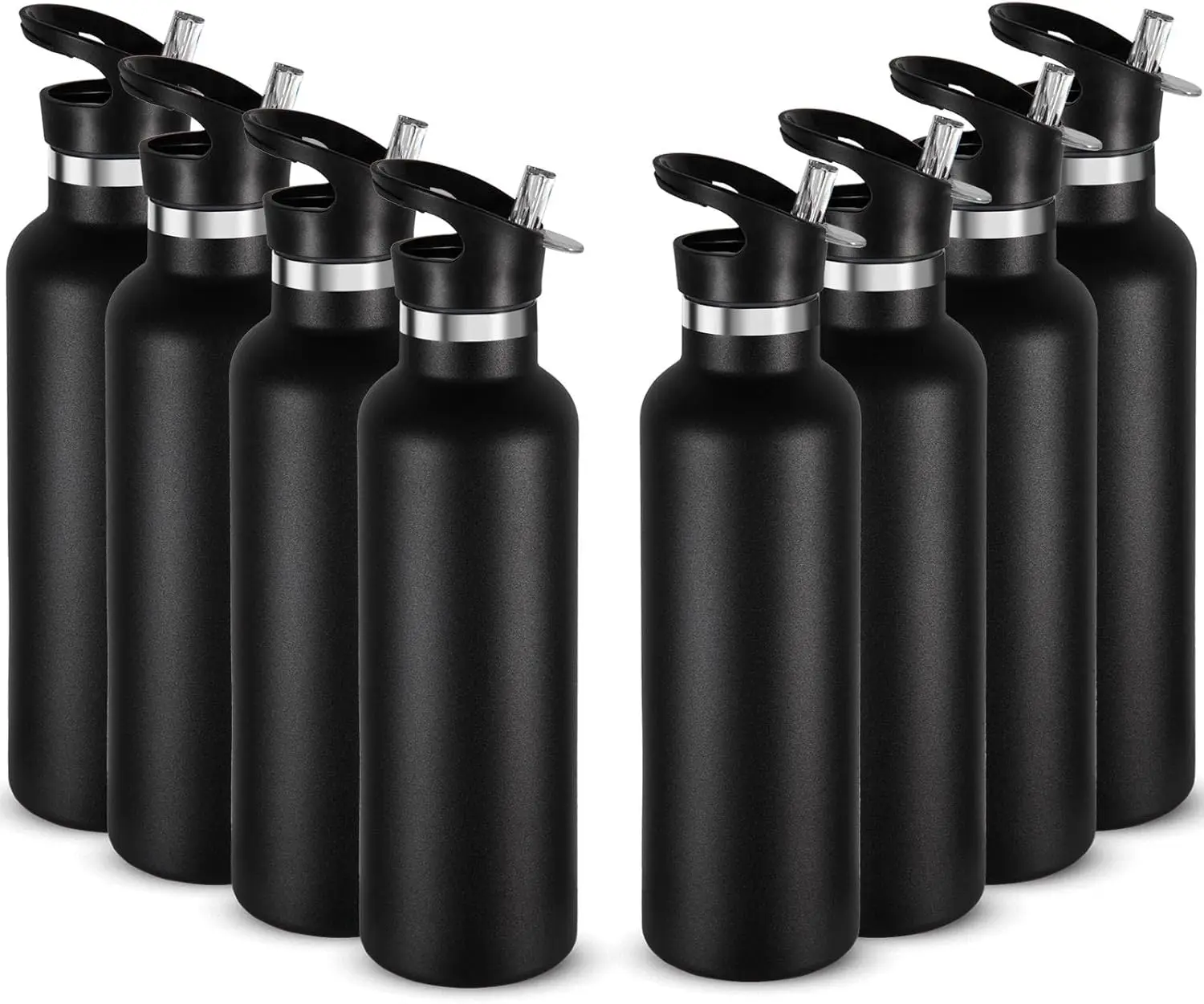 

Набор из 8 термобутылок из нержавеющей стали объемом 24 унции с крышкой-соломинкой, многоразовые, для спорта, школы, велоспорта, походов, в подарок